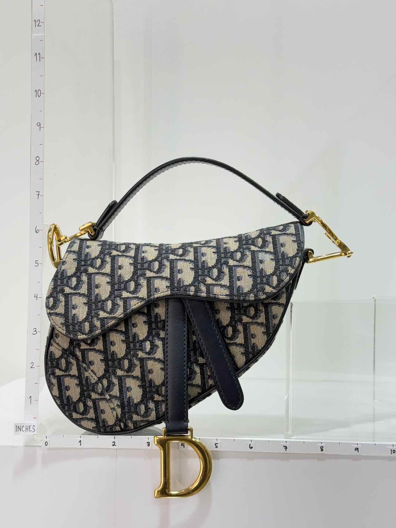 CHRISTIAN DIOR Blue Oblique Saddle Bag