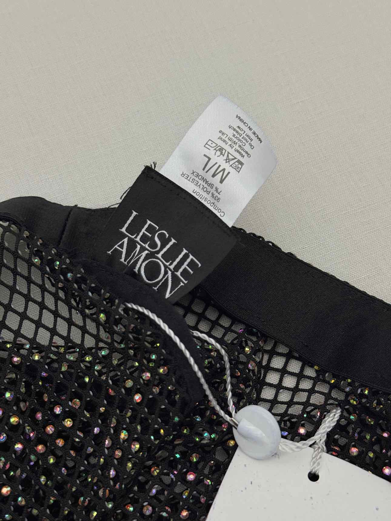 LESLIE Black Size Medium/Large Midi Skirt