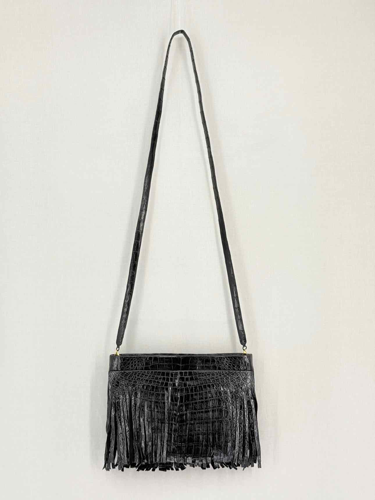 NANCY GONZALEZ Fringe Trim Black Crossbody
