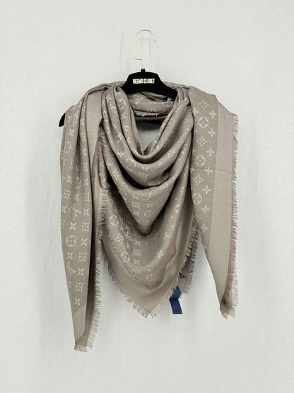 LOUIS VUITTON Taupe Monogram Shawl
