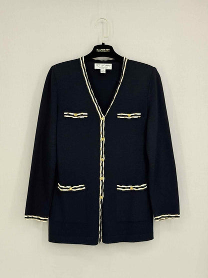 ST. JOHN Black w/ White Trim Size US 2 Jacket