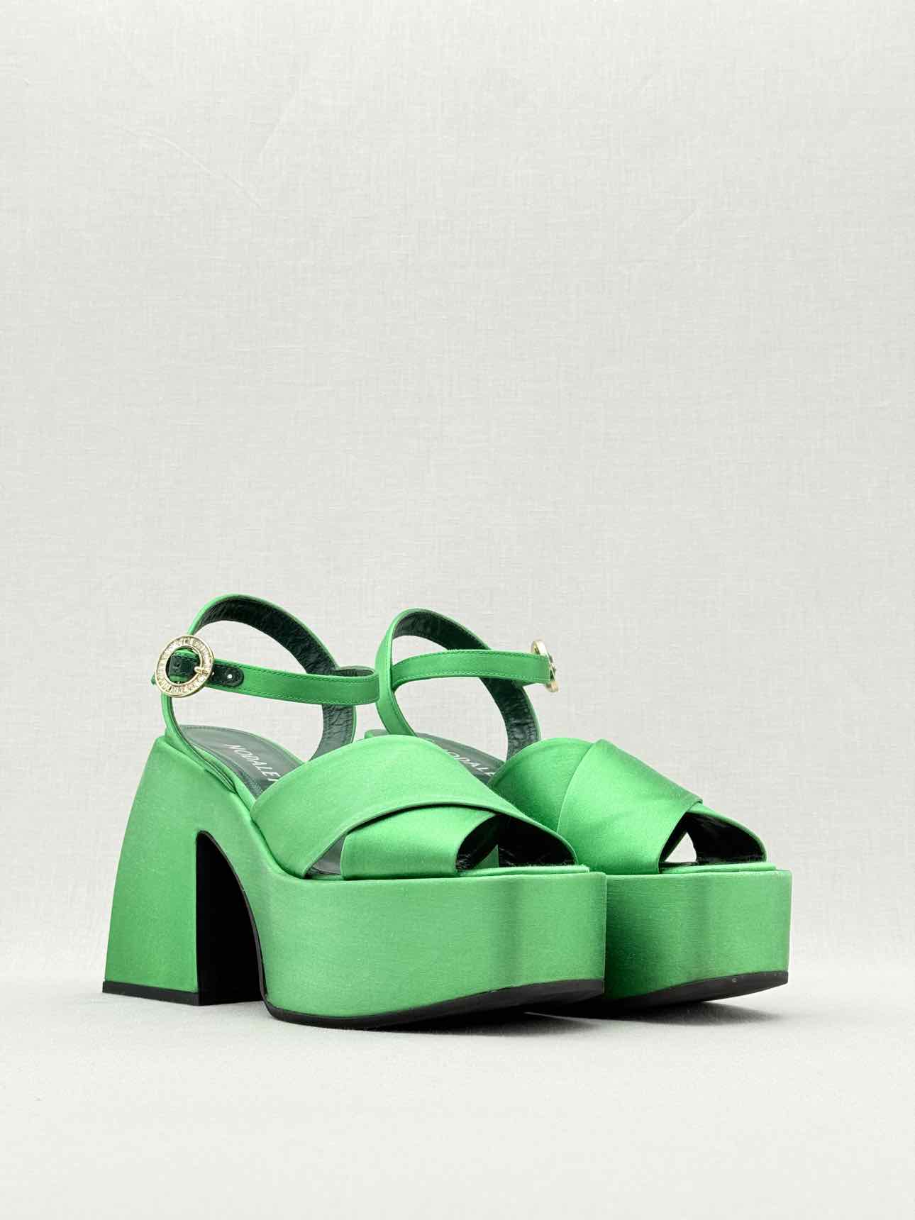 NODALETO Bulla Joni Green Size EU 38.5 Heeled Sandals