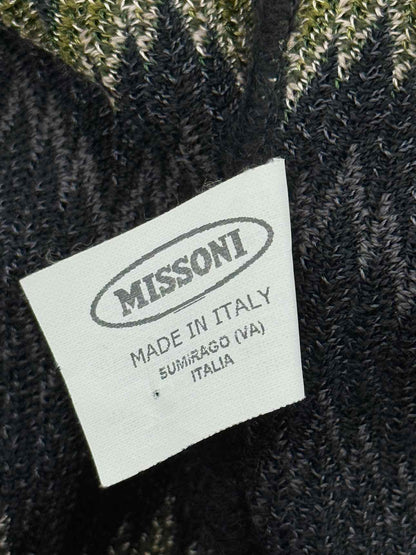 MISSONI Black Multicolor Chevron Size US 8 Cardigan