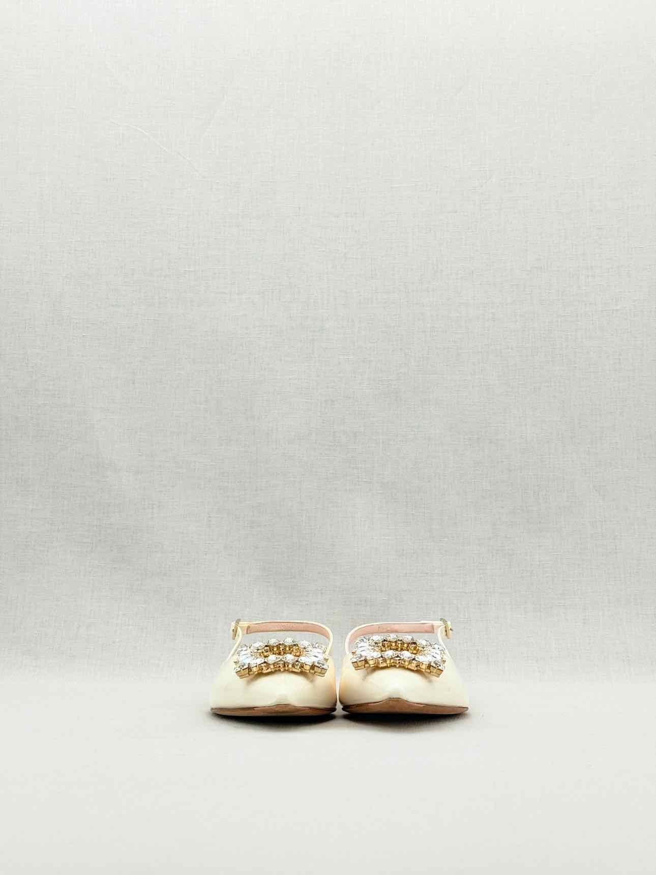 ROGER VIVIER Strass Cream Size EU 37 Flats