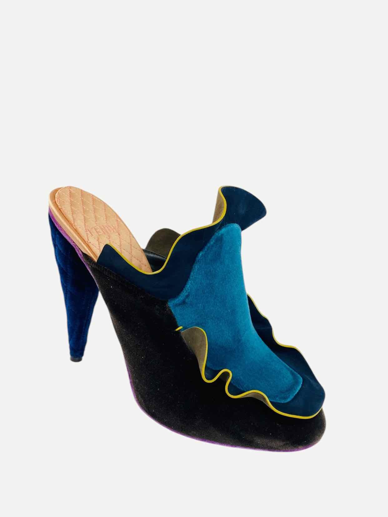 FENDI Ruffled Multicolor Size EU 40 Mules