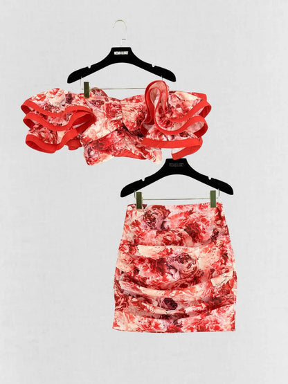 ELISABETTA FRANCHI Red & White Size US 6 Outfit Set