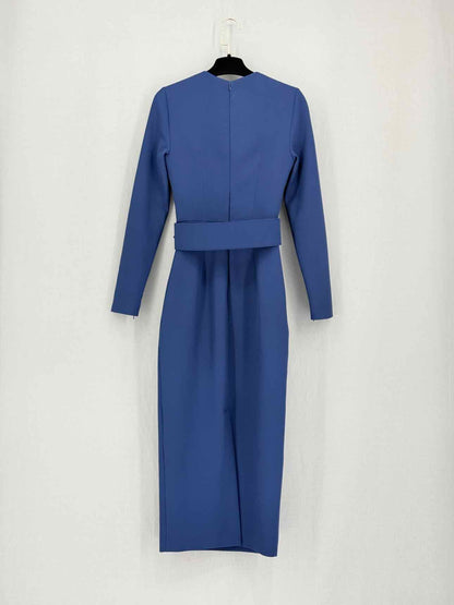 SAFIYAA Brunna Blue Size US 2 Midi Dress