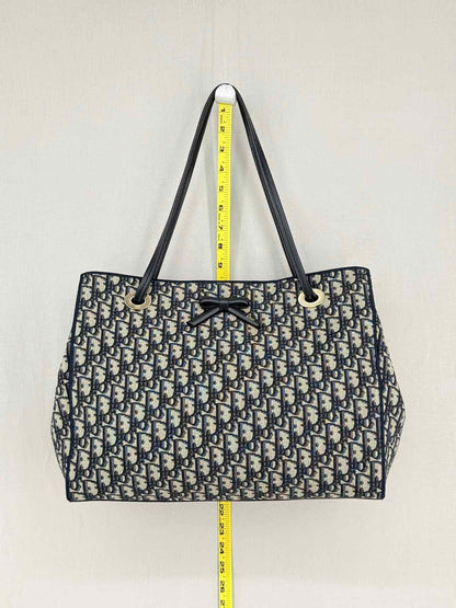 DIOR Promenade Blue & Beige Oblique Jacquard Tote Bag