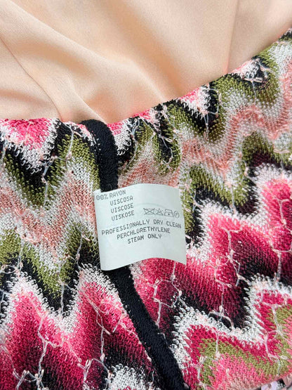 MISSONI Pink Multicolor Zigzag Size US 6 Short Dress