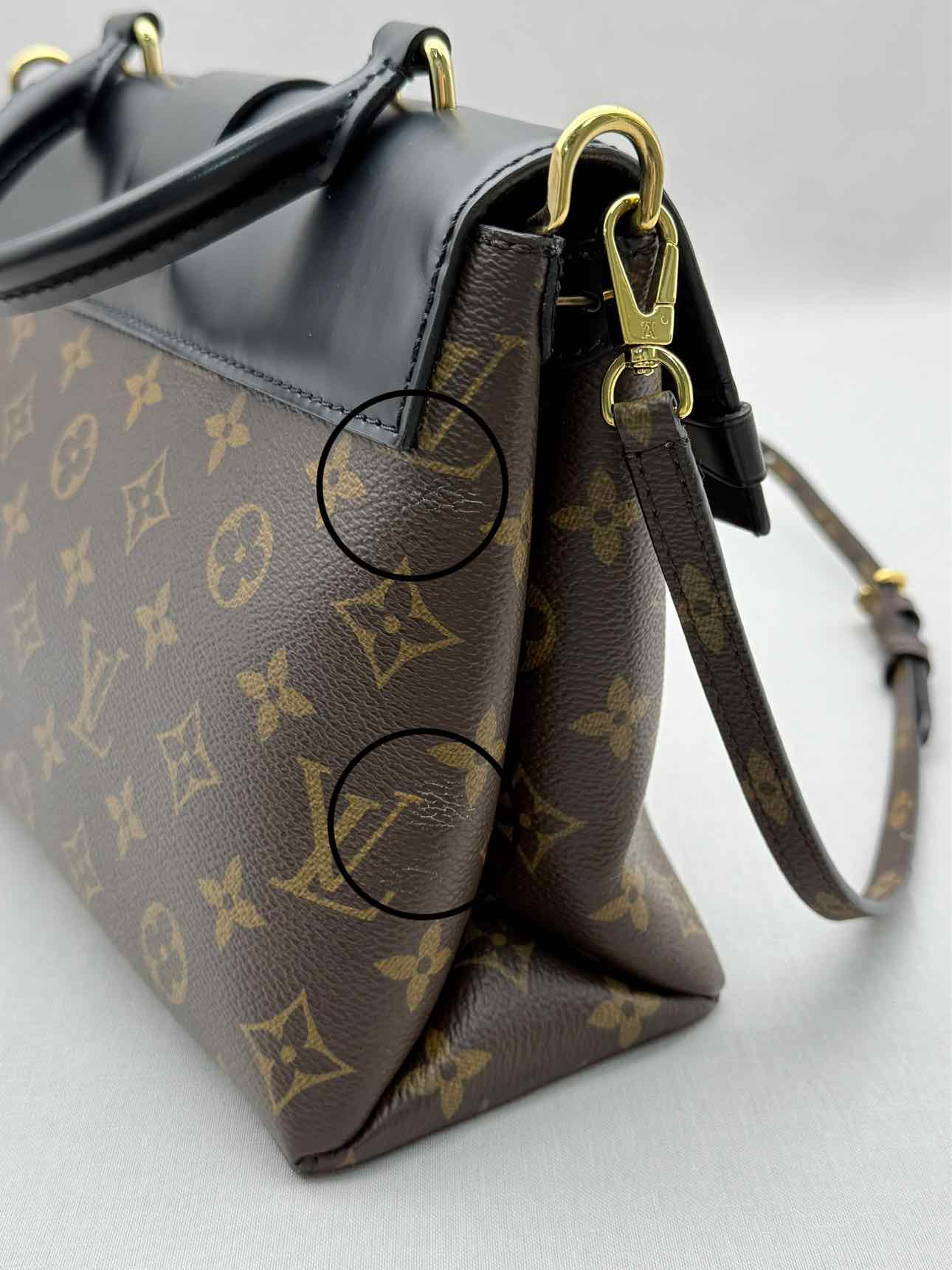 LOUIS VUITTON One Handle Brown & Black Top Handle