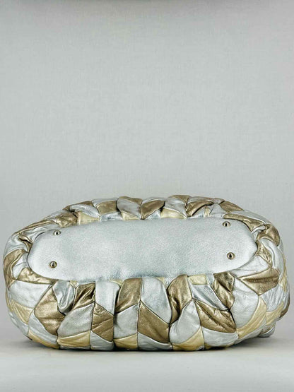 MIU MIU Patchwork Silver & Gold Tote Bag