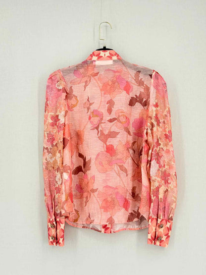 ZIMMERMANN Concert Pink Floral Size Medium Blouse