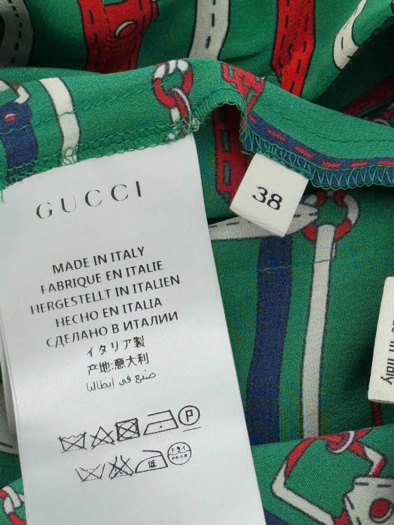 GUCCI Green Multicolor Printed Size US 6 Outfit Set