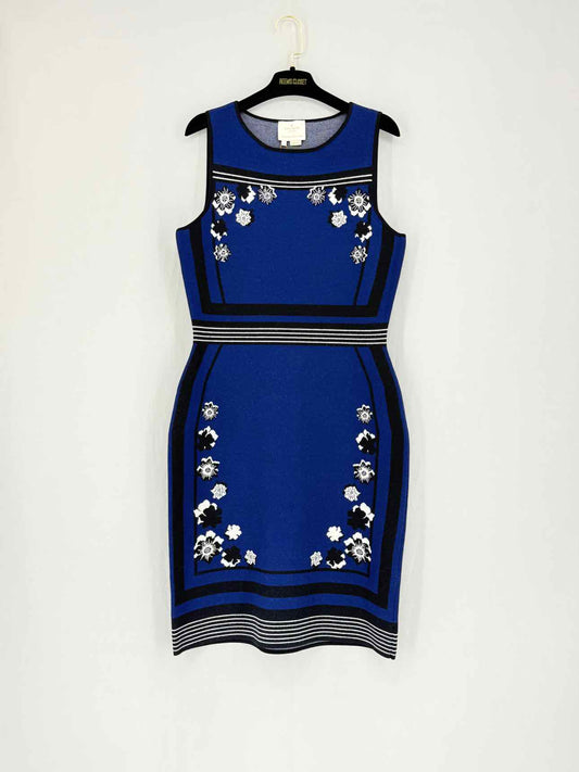 KATE SPADE Blue Multicolor Size Large Knee Length Dress