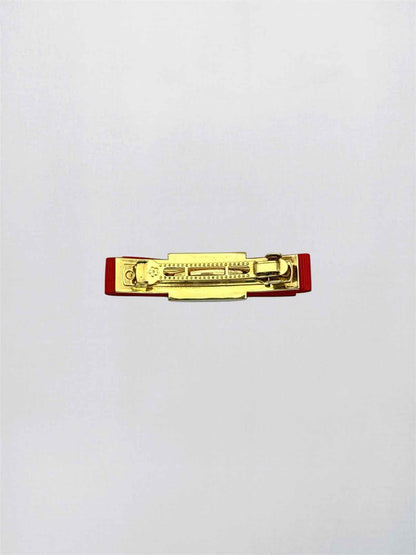 CAROLINA HERRERA Red Logo Plaque Hair Clip