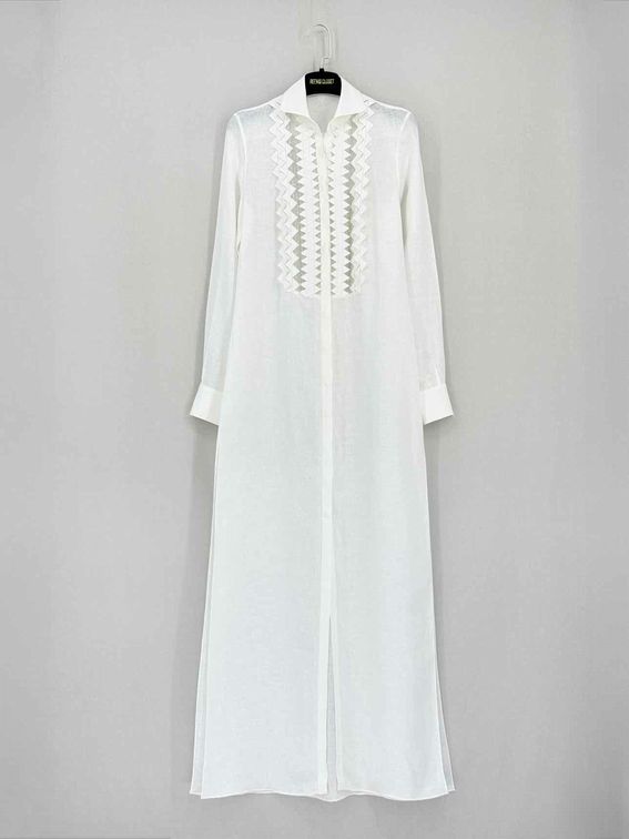 100 % CAPRI Origami White Size XSmall Long Dress