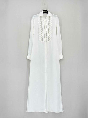 100 % CAPRI Origami White Size XSmall Long Dress