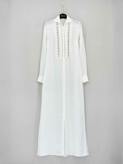 100 % CAPRI Origami White Size XSmall Long Dress