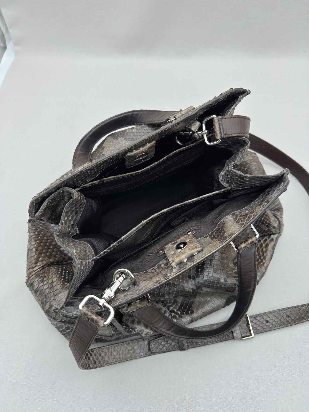 CELINE Vintage Brown & Grey Top Handle