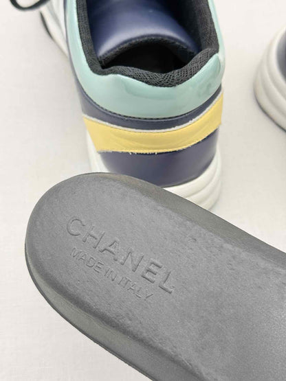 CHANEL White Multicolor Size EU 38.5 Sneakers