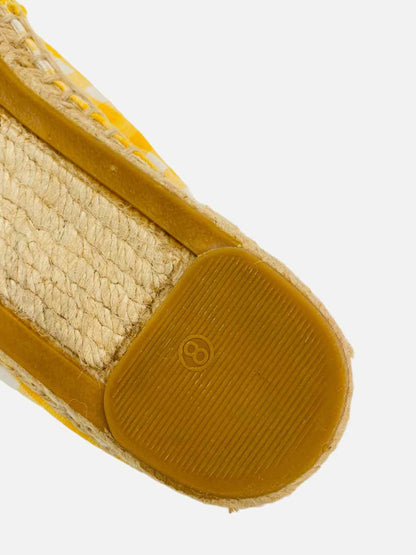 TORY BURCH Espadrille Yellow & White Size EU 38 Flats