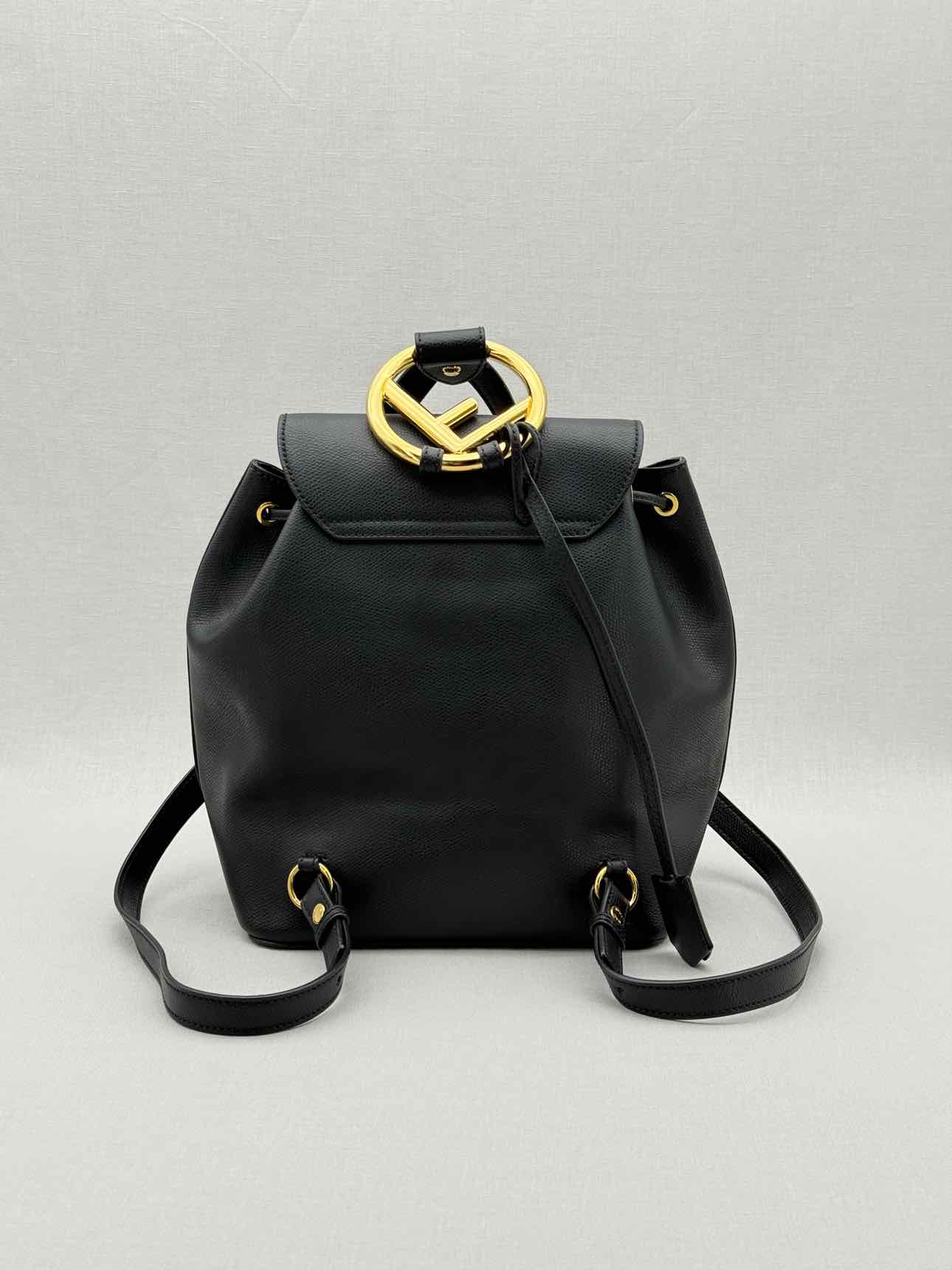 FENDI Black Drawstring Backpack