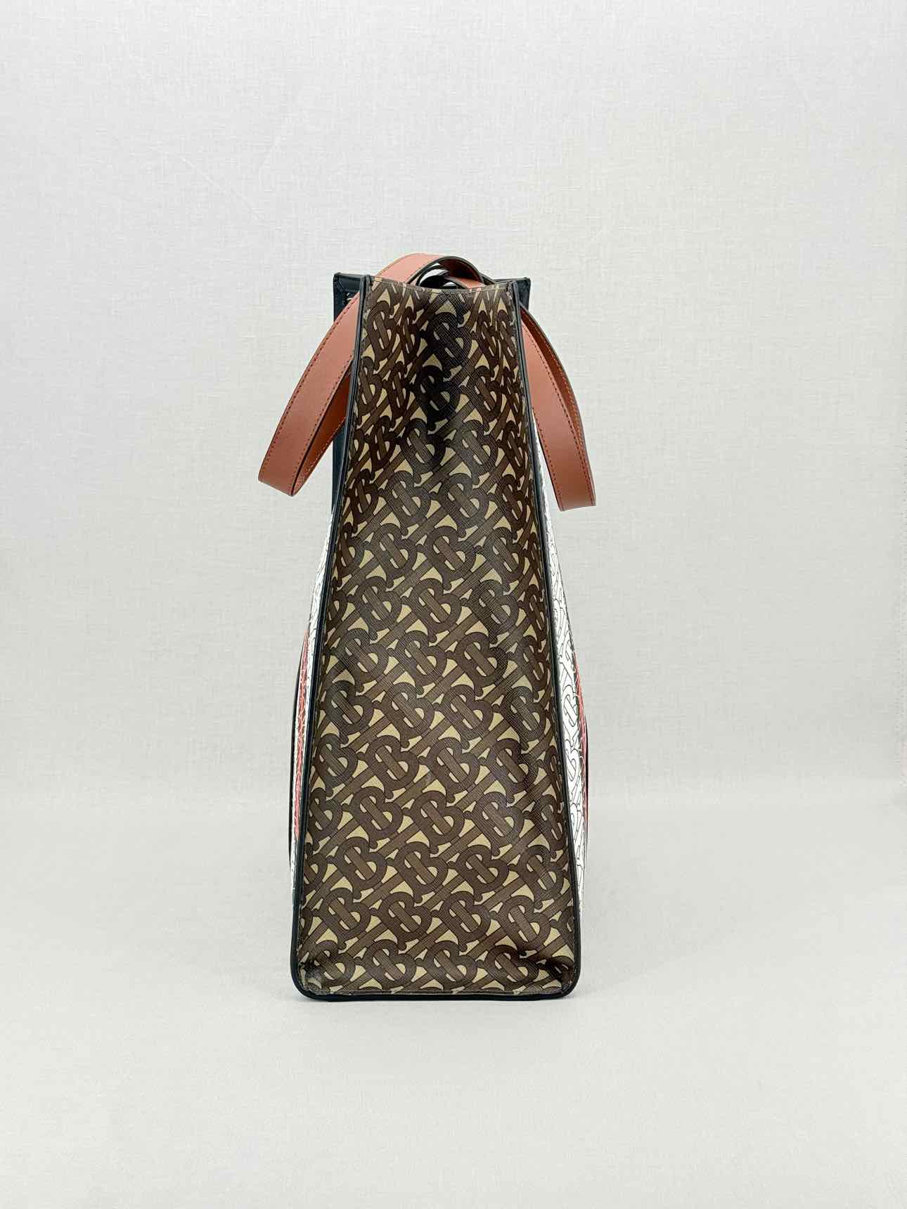 BURBERRY Portrait Brown Monogram Tote Bag