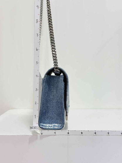 BALENCIAGA Wallet on Chain Blue Crossbody