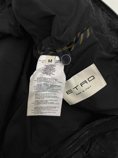 ETRO Puffer Black Multicolor Size Medium Gilet