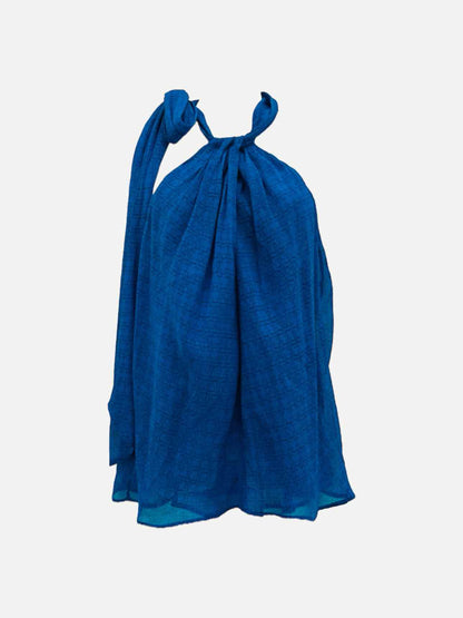 DIANE VON FURSTENBERG Neck Bow Blue Size US 8 Top