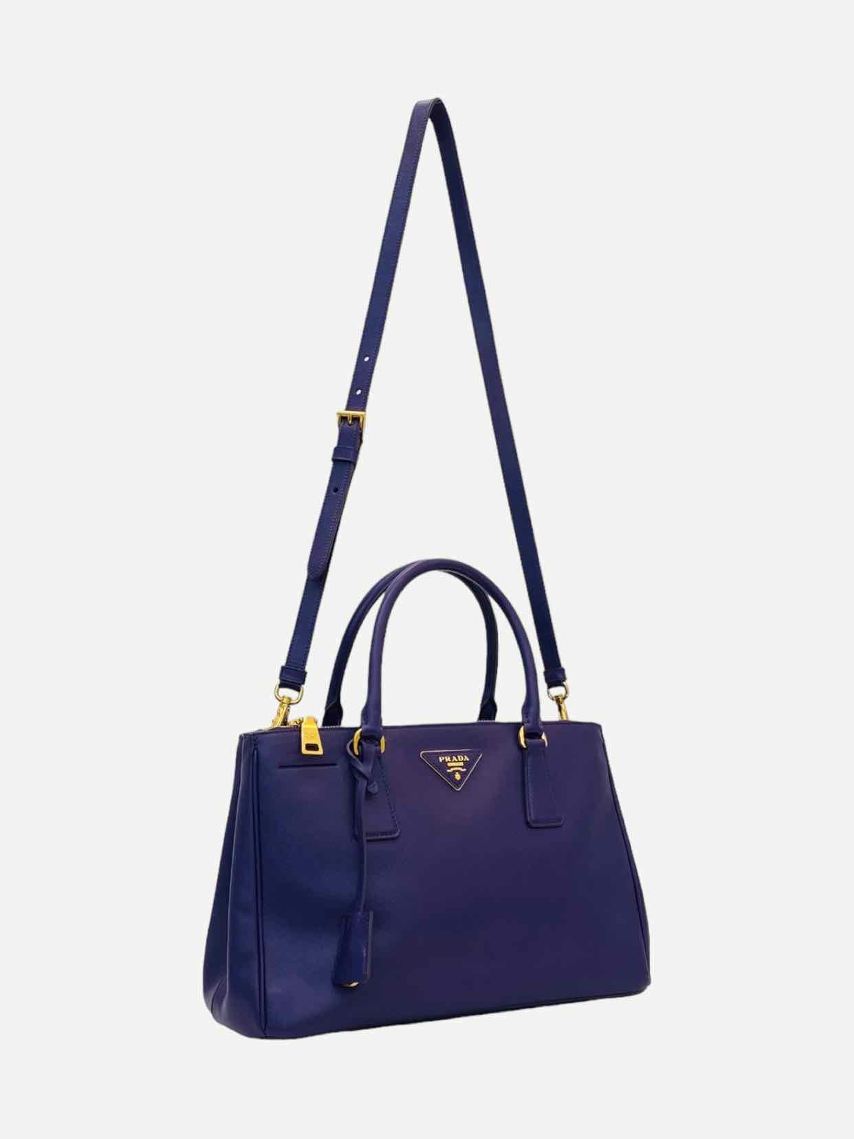 PRADA Double Zip Purple Tote Bag