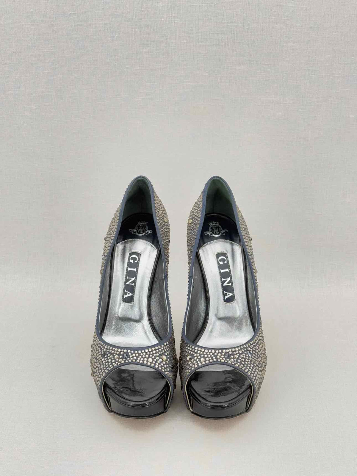 GINA Black Swarovski Embellished Size EU 40 Pumps