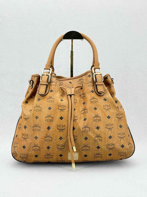 MCM Visetos Tan Monogram Shoulder Bag