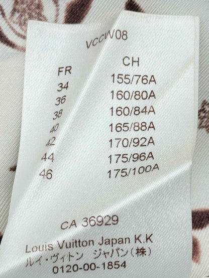 LOUIS VUITTON White w/ Brown Monogram Size US 4 Shirt