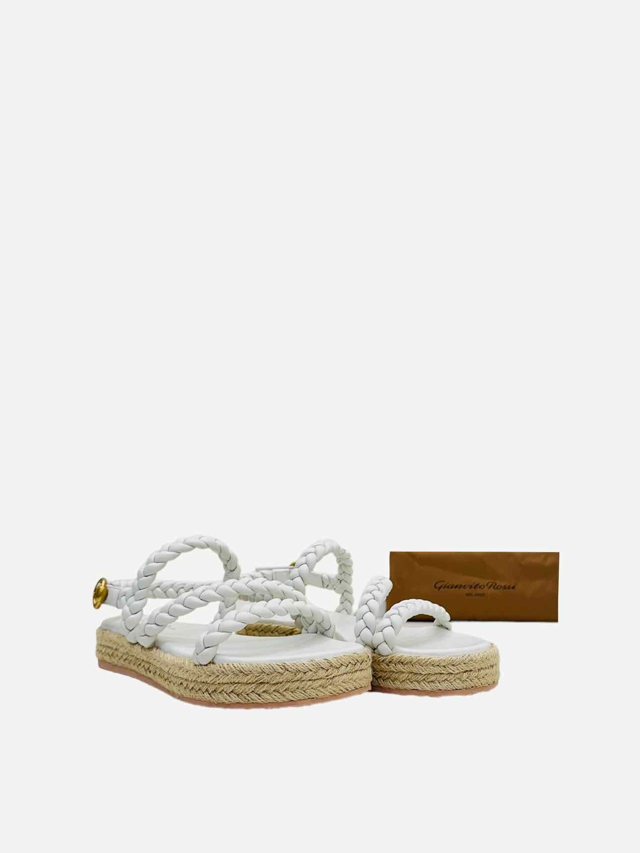 GIANVITO ROSSI Espadrille White Braided Sandals