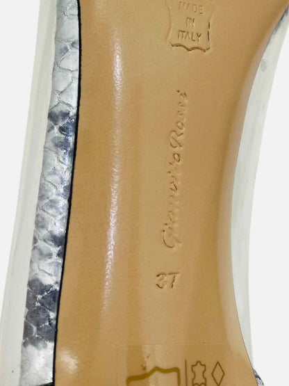 GIANVITO ROSSI Plexi Silver w/ Black Size EU 37 Pumps