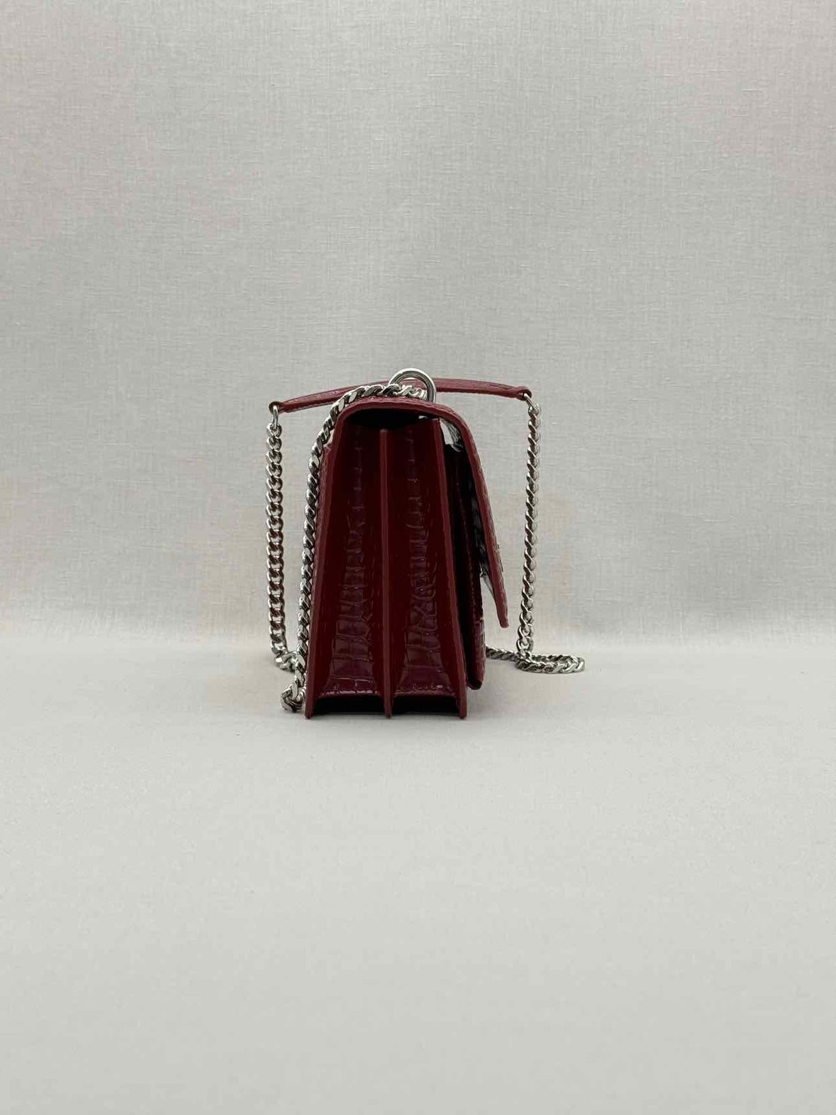 SAINT LAURENT Sunset Burgundy Shoulder Bag