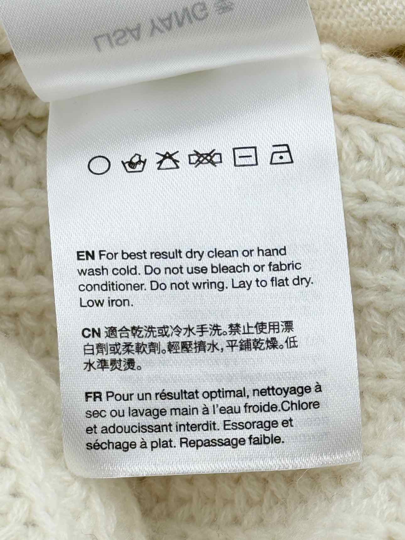 LISA YANG White Cable Knit Size Small/Medium Cardigan