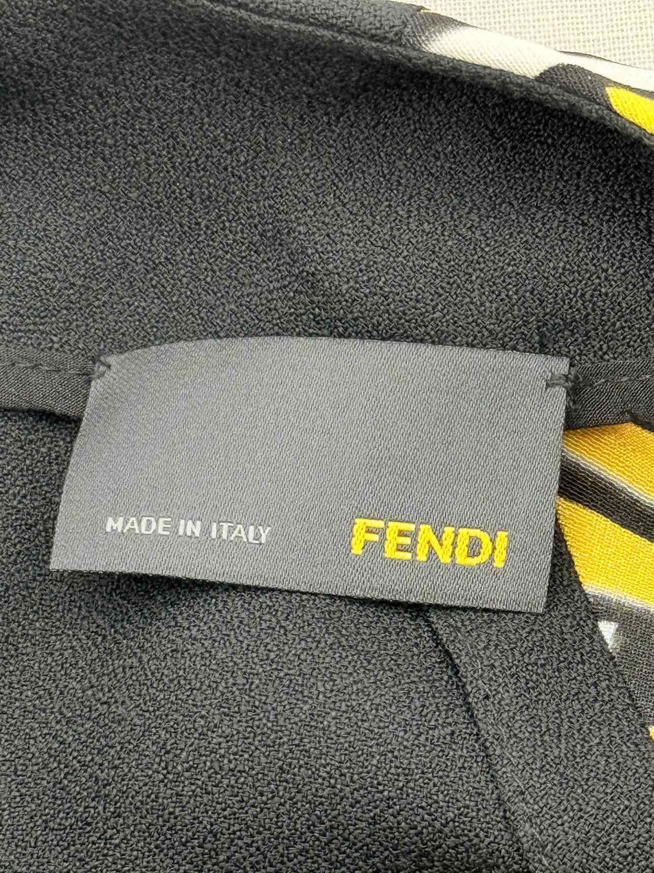 FENDI Yellow Multicolor Printed Size US 4 Short Dress