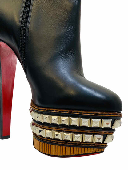 CHRISTIAN LOUBOUTIN Faolo Black Ankle Boots 39.5