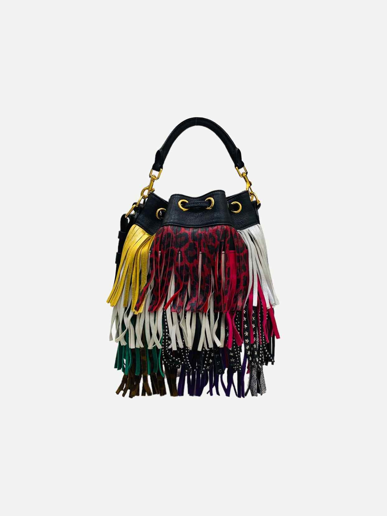 SAINT LAURENT Black Multicolor Bucket Bag