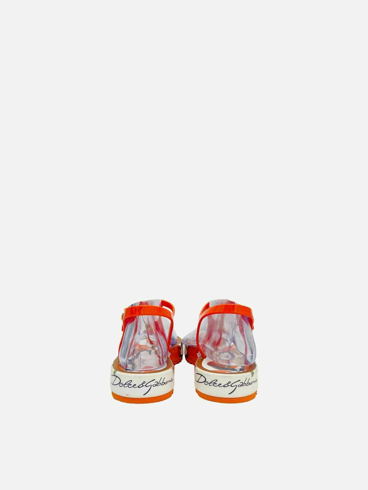 DOLCE & GABBANA Ankle Strap Orange Size EU 38.5 Sandals