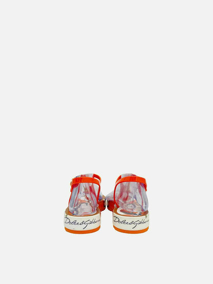 DOLCE & GABBANA Ankle Strap Orange Size EU 38.5 Sandals