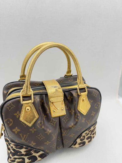 LOUIS VUITTON Adele Brown & Beige Leopard Top Handle