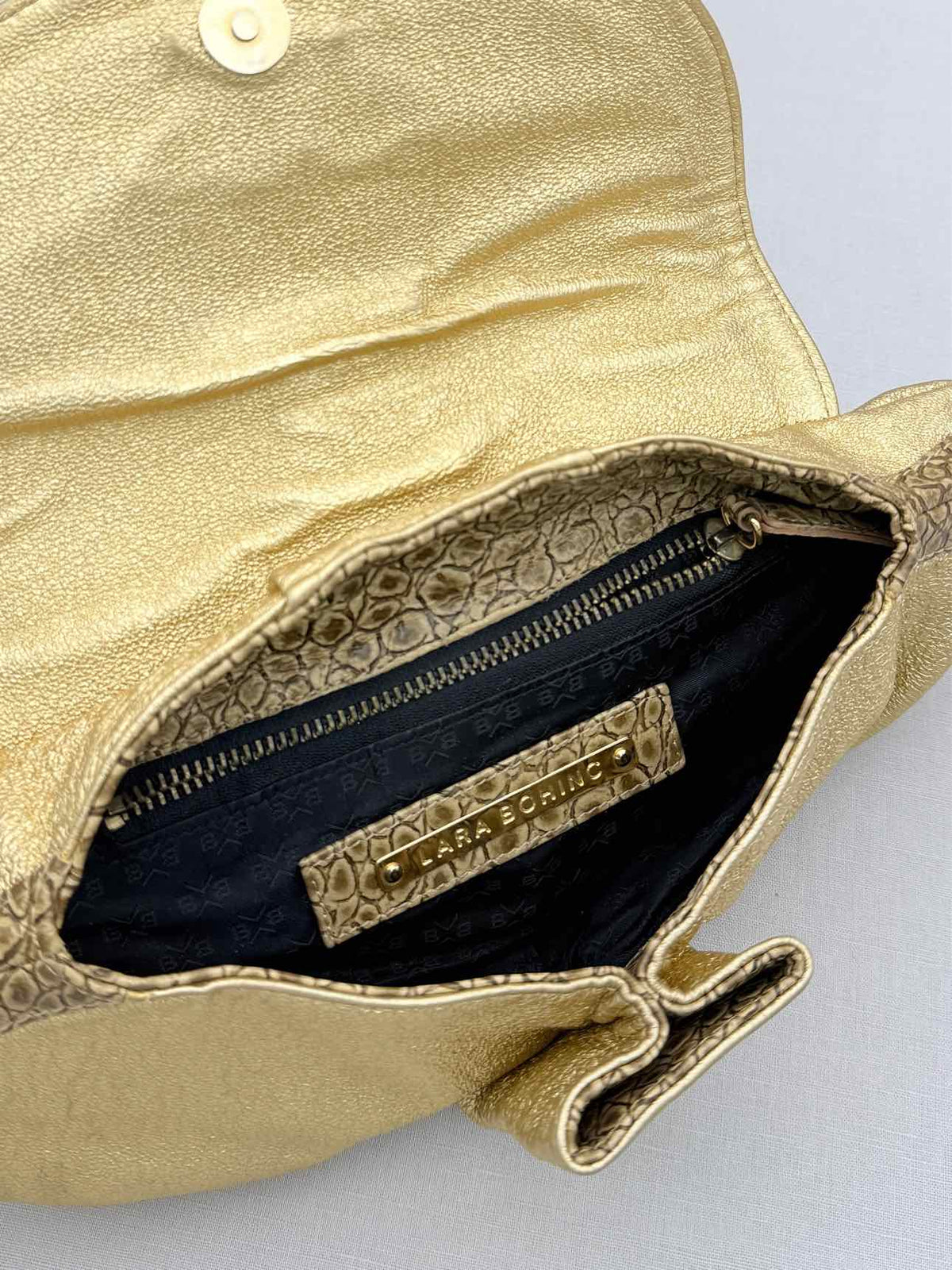 LARA BOHINC Metallic Gold Clutch