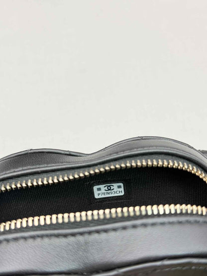 CHANEL CC in Love Heart Black Quilted Belt Bag