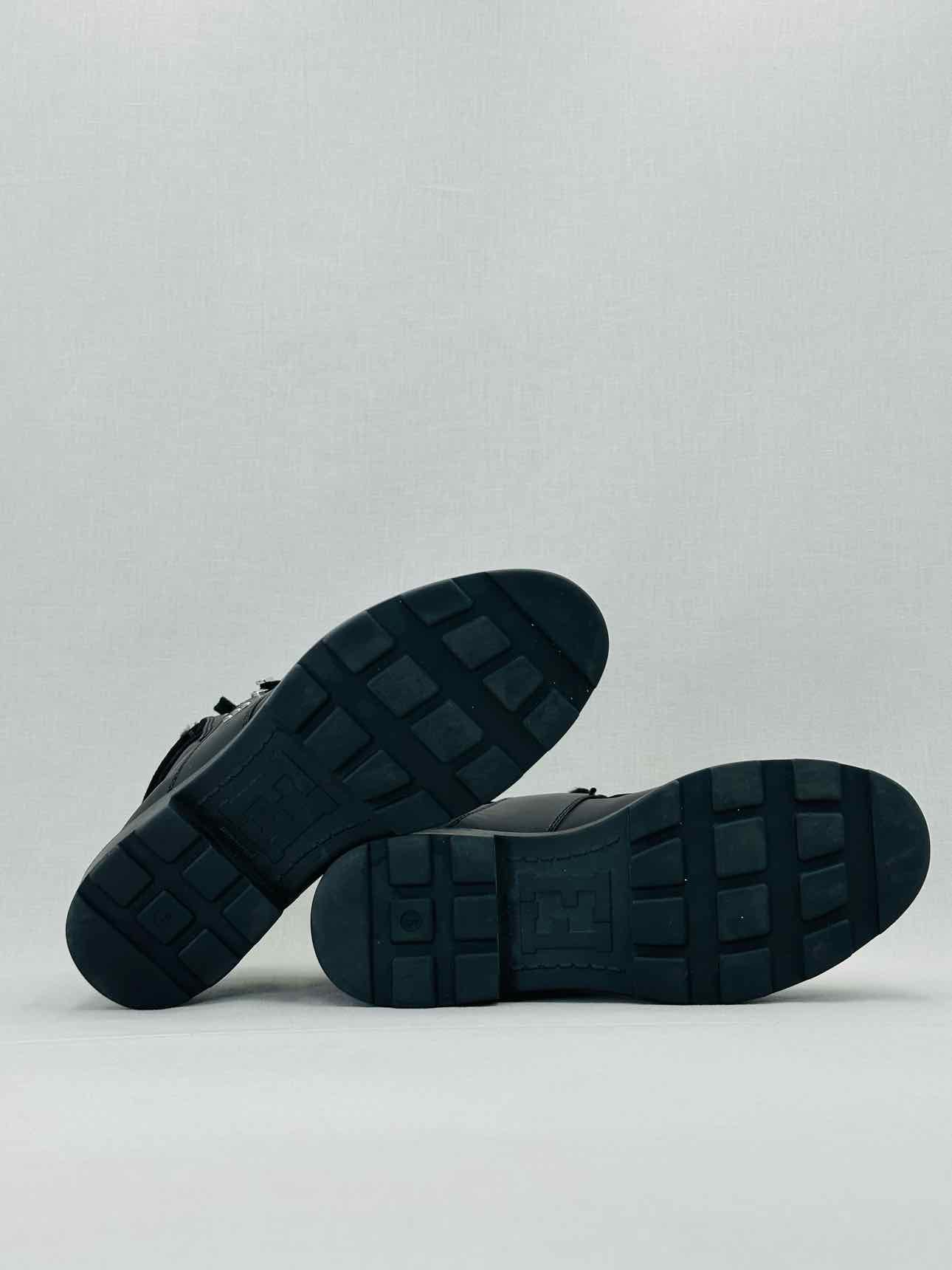 FENDI Fur Trim Black Size EU 39 Ankle Boots