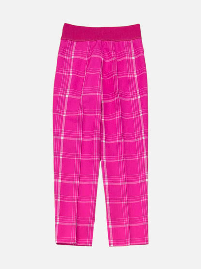 FENDI Elastic Waist Pink Plaid Pants