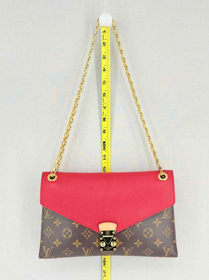 LOUIS VUITTON Pallas Chain Red Monogram Shoulder Bag