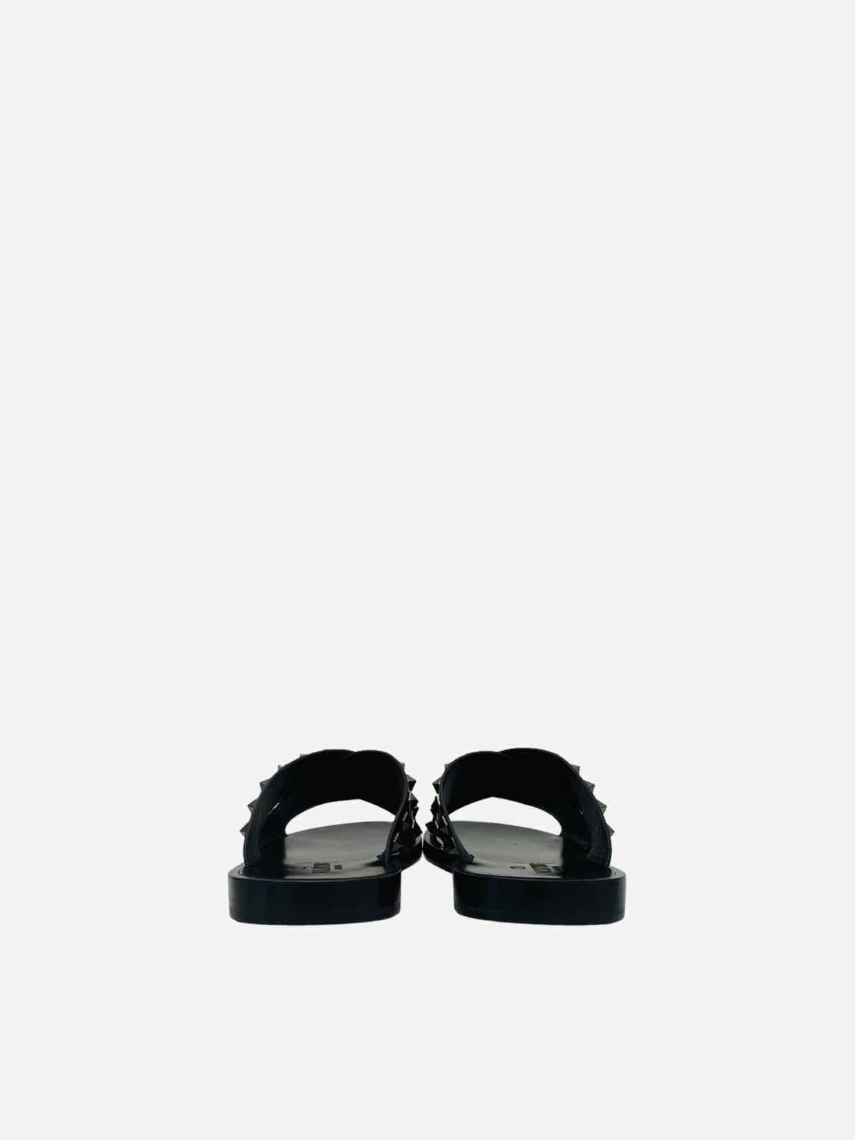 VALENTINO Rockstud Black Sandals 40